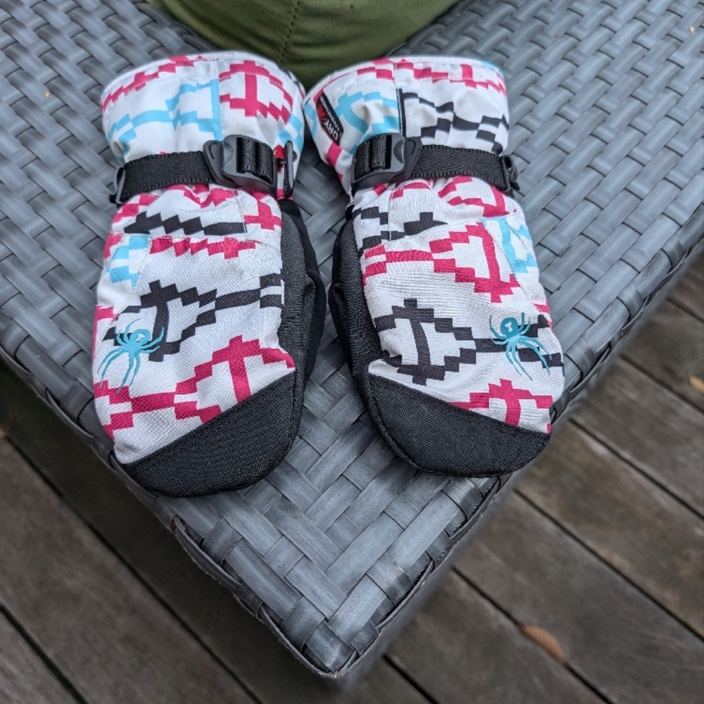Spyder Multicolor Kids Ski Mittens Size Medium